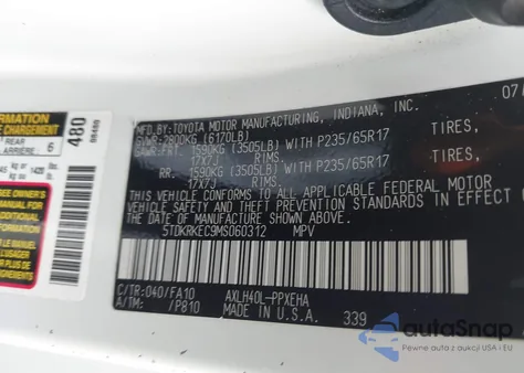 2021 Toyota Sienna Le из США, поврежденный, VIN 5TDKRKEC9MS060312